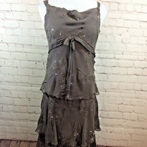 Hype Brown Layered Dress Size Large Sleeveless